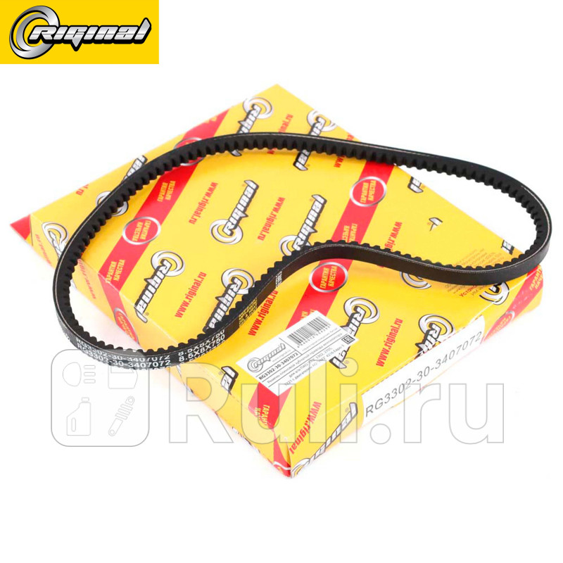 Ремень 750 клиновой зубчатый вентилятора для ам Г-3302-3221 УМЗ-4216 Евро-385Х8X750 Riginal RG3302-30-3407072 180₽