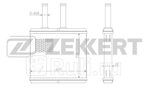 Радиатор печки ZEKKERT MK5012 Chevrolet Aveo T250 T255 06- Kalos 05- Zekkert MK-5012 2980₽