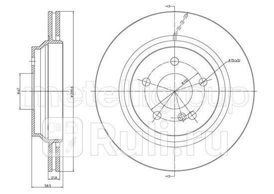 Диск тормозной задний Metelli 23-1727C 0₽