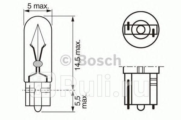 Лампа 12w 24v w2x46d щитка приборов без патрона BOSCH 1 987 302 504 50₽