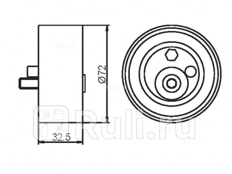 Ролик ГРМ опорный GT90750 GMB GT90750 2270₽