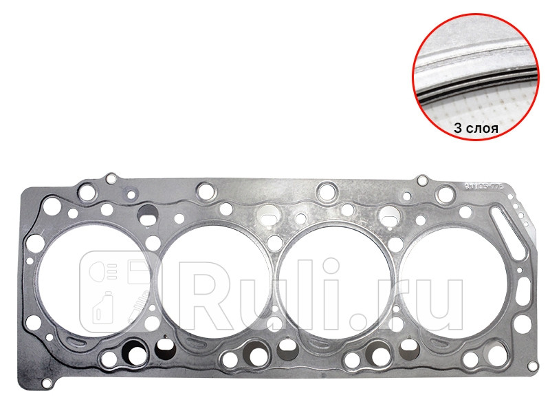 Прокладка ГБЦ MITSUBISHI L200PAJEROMONTERO SPORT 4D56 HP 25 D SIZE T-150 01- MITSUBISHI MD377775 8260₽