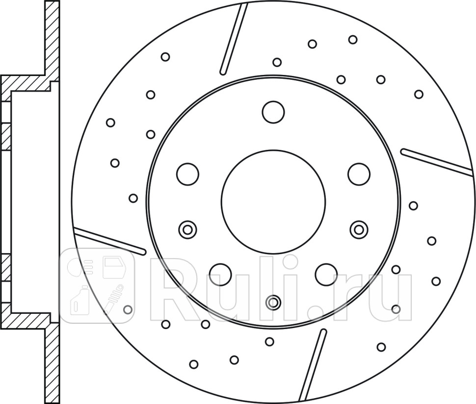 Диск тормозной задний для Mazda Premacy 2001-2005 NIBK RN1208DSET 4030₽