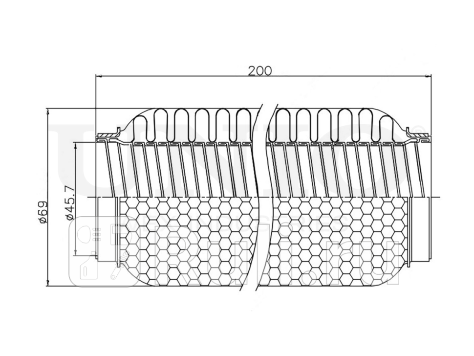 Гофра глушителя UNIO EXP-45200W 1430₽