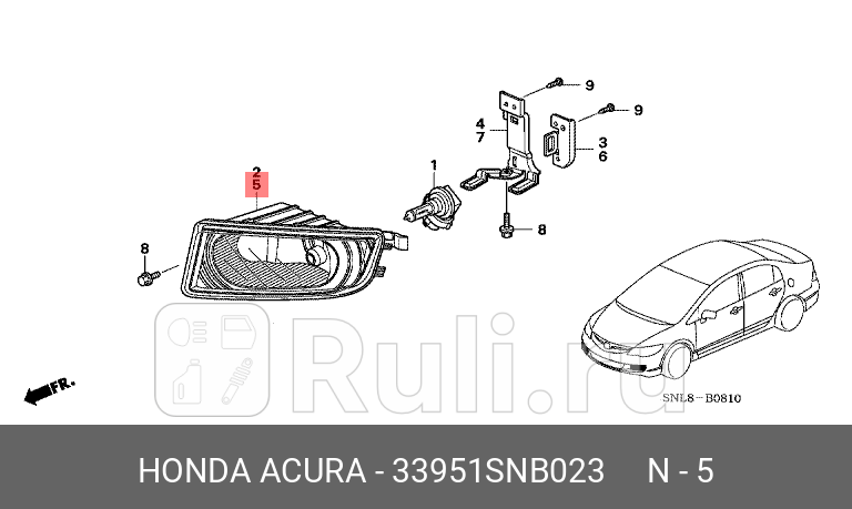 Фара противотуманная HONDA 33951SNB023 16000₽