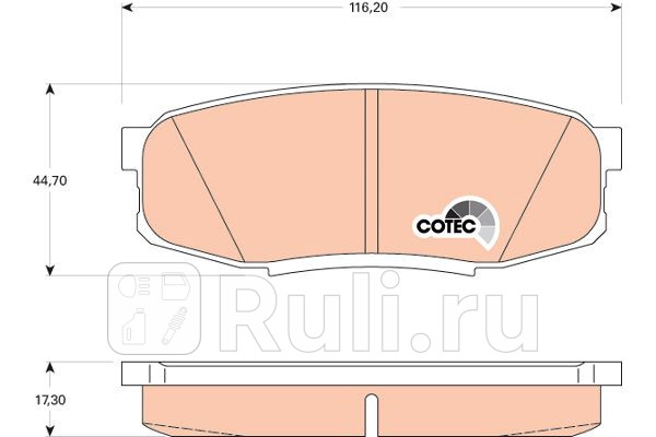 Колодки тормозные дисковые задние для Toyota Land Cruiser 200 2007-2012 TRW GDB3491 4850₽
