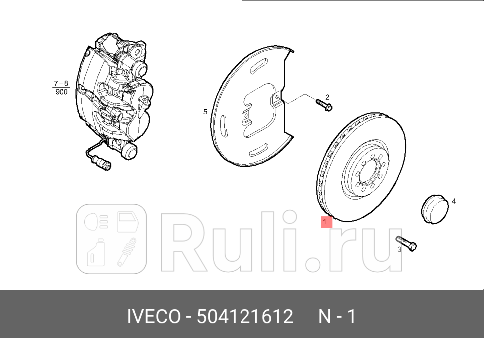 диск тормозной переднийIveco Daily III 35С12-1840С12-1850С14-1865С15-18 30D 06 IVECO 504121612 12900₽