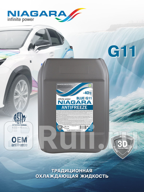 Жидкость охлаждающая Антифриз NIAGARA BLUE-40 20 кг Ниагара 001001003013 2150₽