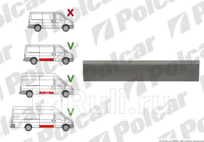 Ремонтная часть боковой двери правая для Ford Transit 5 2000-2006 Polcar 32474033 3230₽