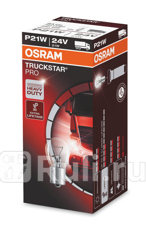 Лампа P21W (21W) OSRAM Truckstar Pro 3300K  OSRAM 7511TSP