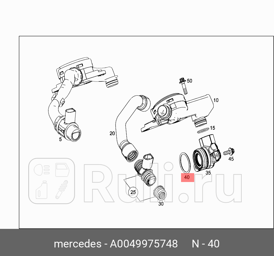 прокладка ГБЦ правая!/ MB W203/W211/W164/W221 3.0CDi 05>  MERCEDES 004 997 57 48