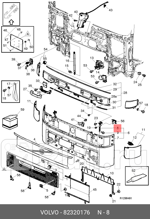 Петля капота левая FH4 VOLVO 82320176 0₽