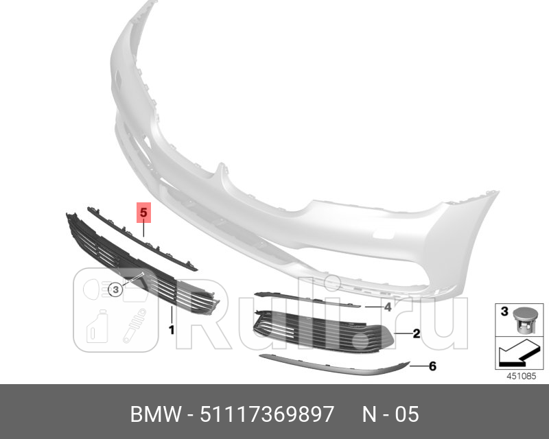 Защитная планка Ср BMW 51 11 7 369 897 0₽