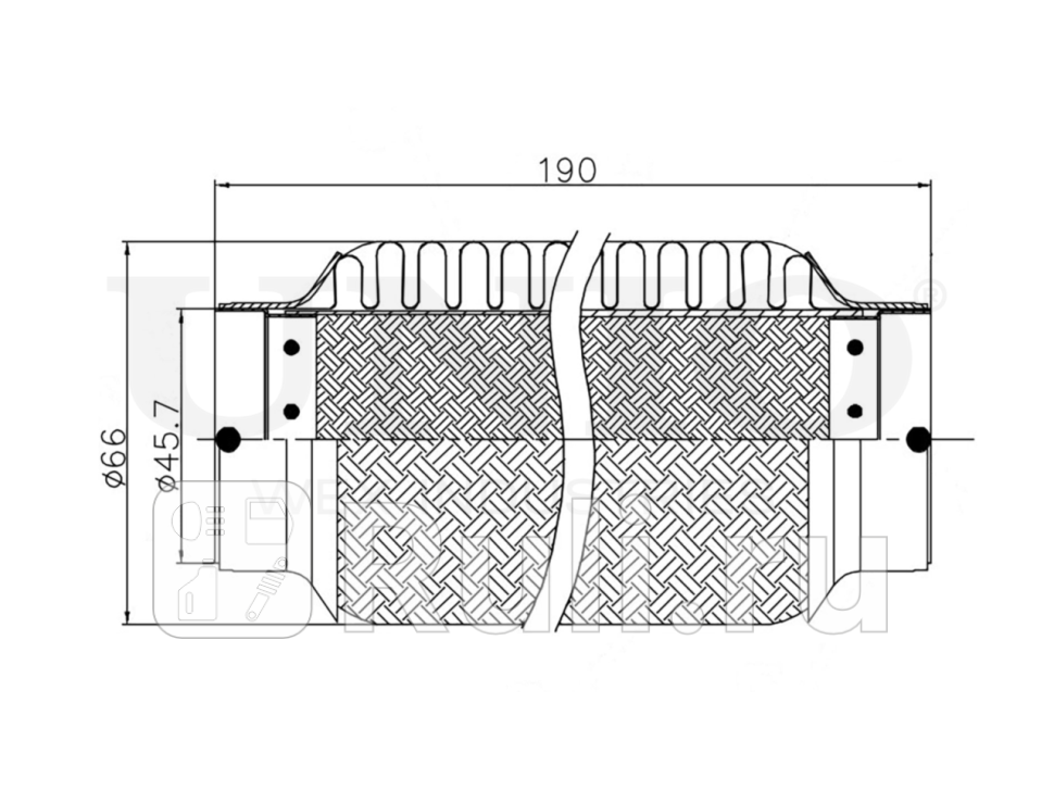 Гофра глушителя UNIO EXP-45190 1070₽