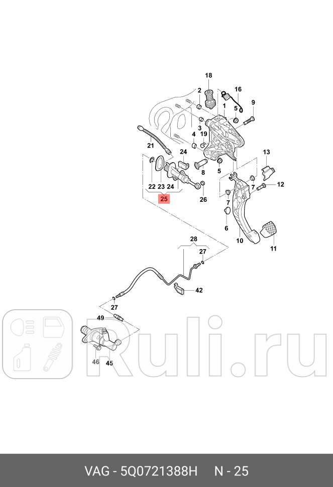 Цилиндр тормозной главный SKODA OCTAVIA A7 2013 VAG 5Q0721388H 15640₽