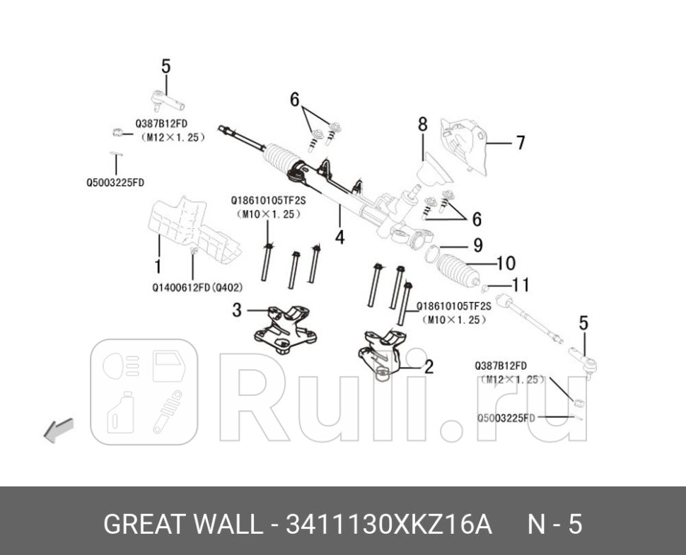 НАКОНЕЧНИК РУЛЕВОЙ GW HOVER H6 107020702106190114192 КИТАЙ Great Wall 3411130XKZ16A 0₽