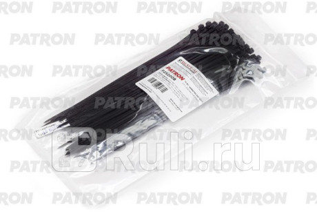 Комплект пластиковых хомутов 2.5 х 200 мм, 100 шт, нейлон, черные PATRON P25200B  для Разные, PATRON, P25200B