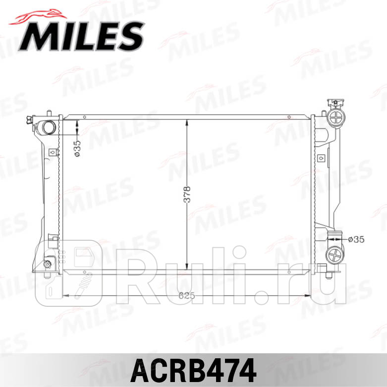 Радиатор TOYOTA AVENSIS 20 03- паяный MILES acrb474 0₽