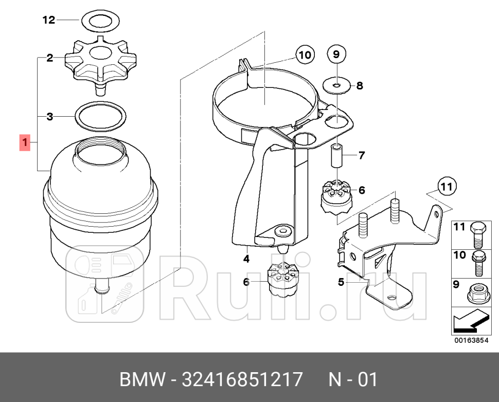 Бачок расширительный гидроусилителя BMW Е-серии BMW 32416851217 8230₽