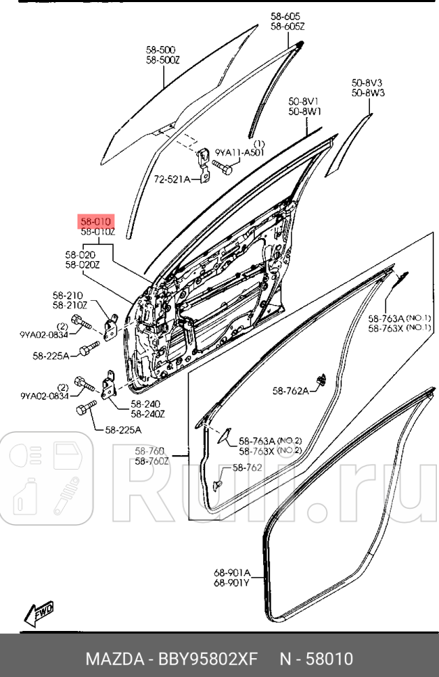 Дверь MAZDA BBY95802XF 0₽
