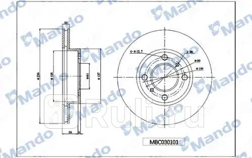 Диск тормозной передний вентилируемый MANDO MBC030101 0₽