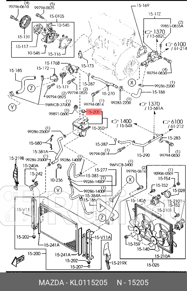 Крышка радиатор MAZDA KL01-15-205 0₽