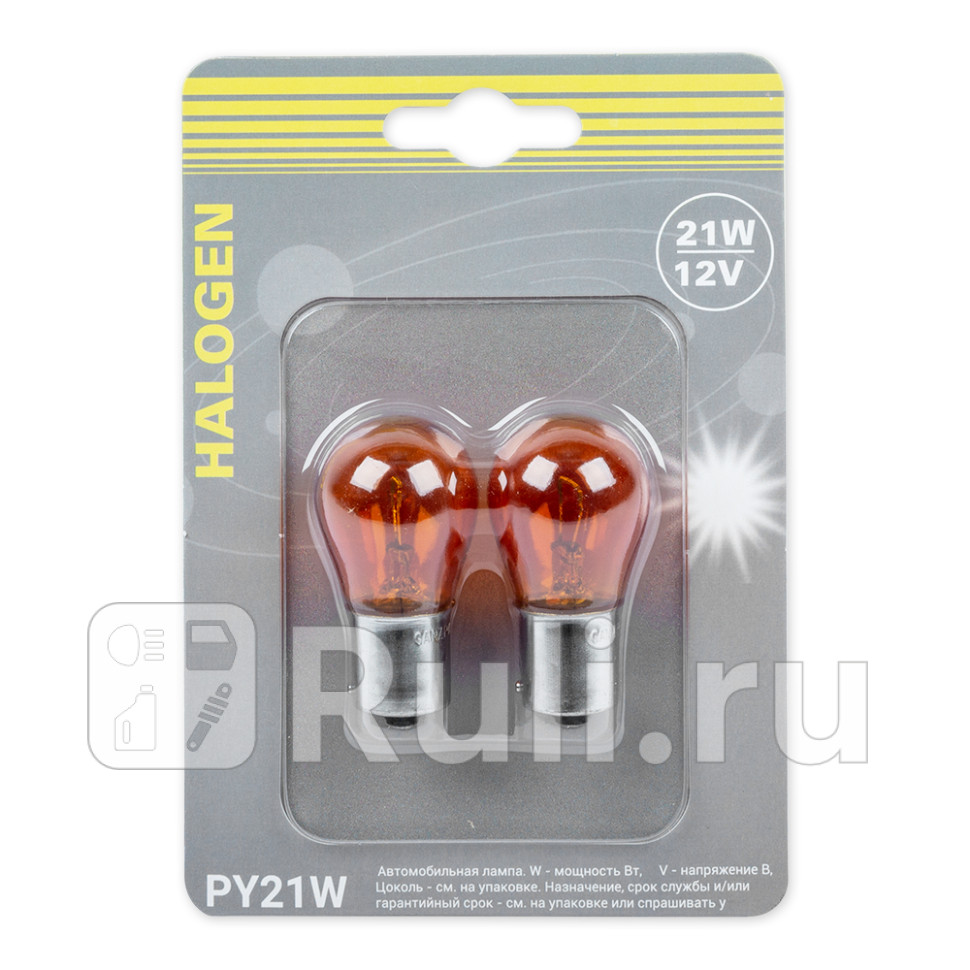 Лампа 12V PY21W 21W BAU15s 2 шт блистер GANZ GIP06072 150₽