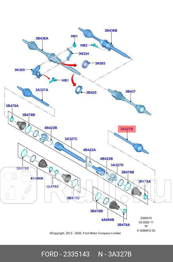ШРУС FORD TRANSIT 2014 FORD 2335143 44350₽