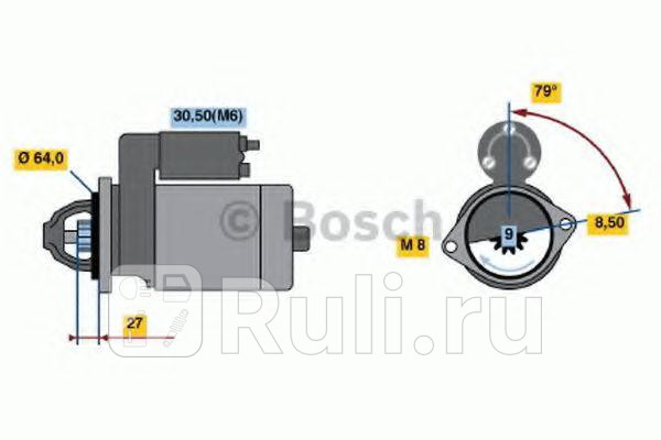 Стартер BOSCH 0986021240 0₽