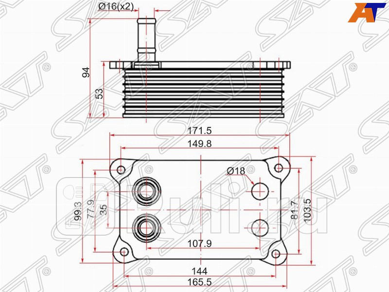 Радиатор масляный для Jaguar X-Type 2001-2009 SAT ST-1477141 3770₽