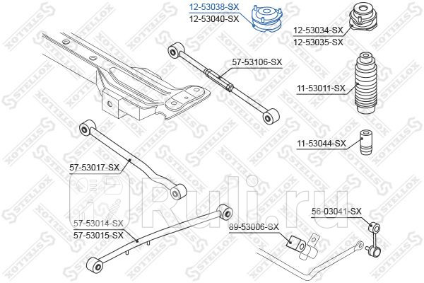 Опора амортизатора заднего правого vin 20000901 kia shuma 98-04 STELLOX 12-53038-SX 1710₽