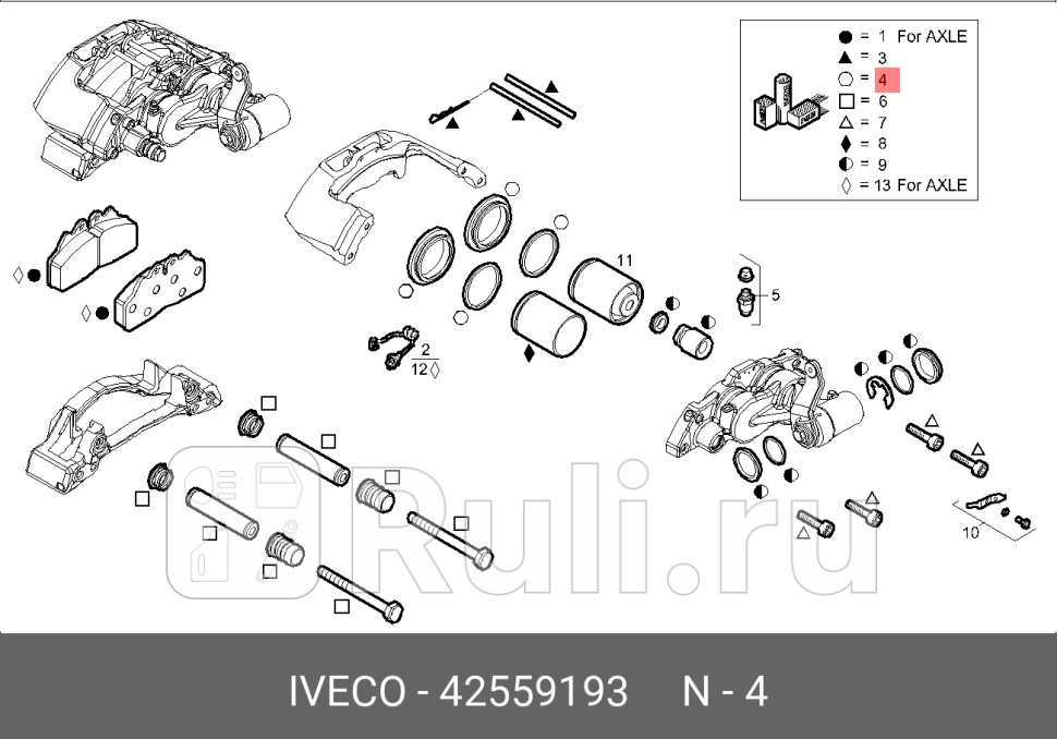 рк суппорта пыльники уплотненияIveco IVECO 42559193 2940₽