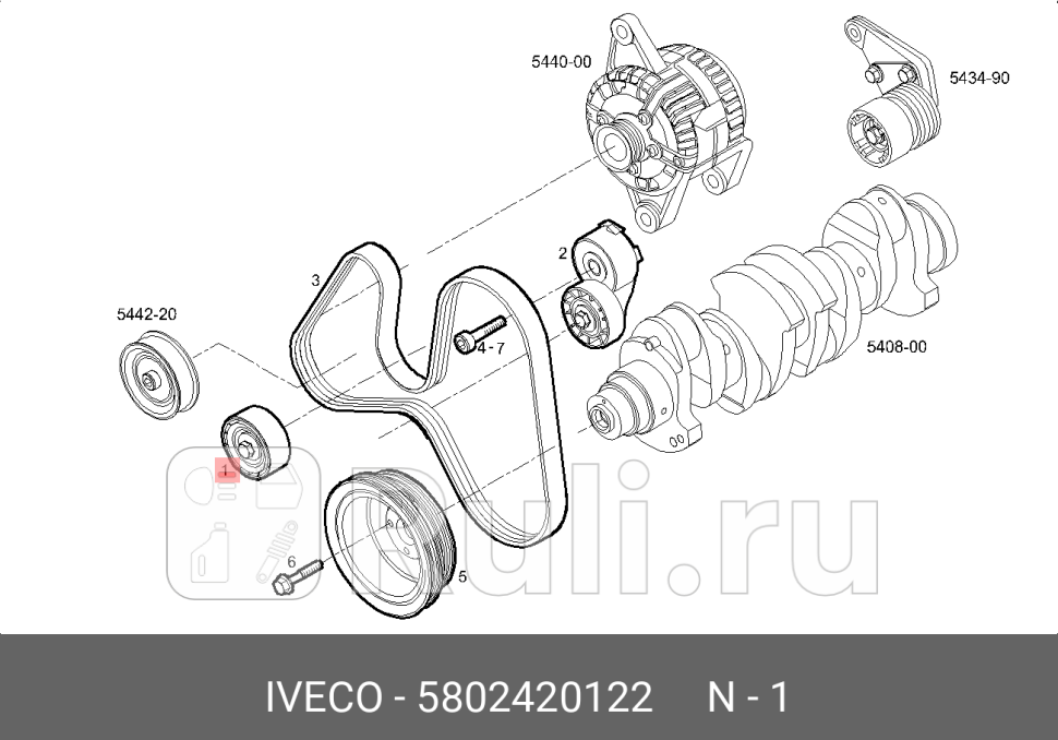 Ролик натяжения приводного ремня IVECO 5802420122 0₽