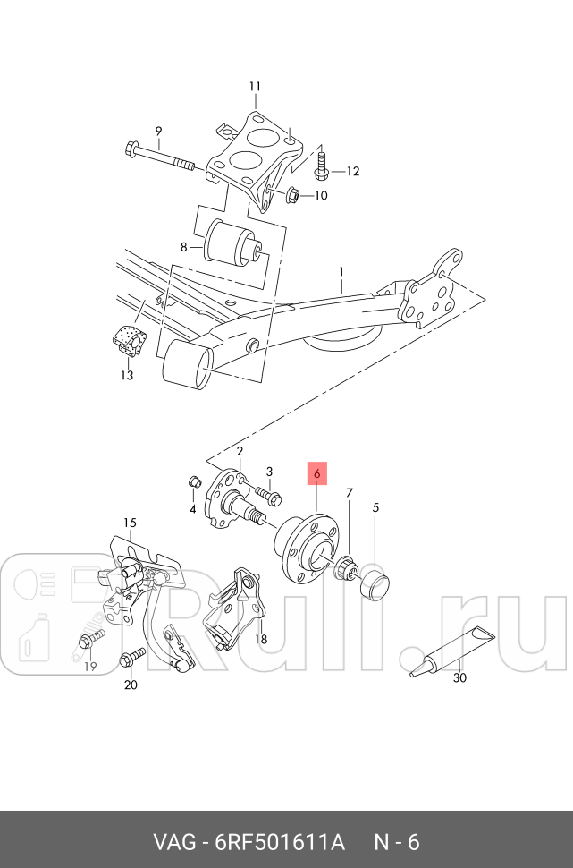 Ступица колеса POLO SED RUS 2011 VAG 6RF501611A 4450₽