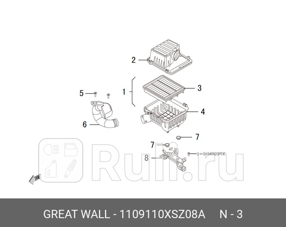 ФИЛЬТР ВОЗДУШНЫЙ HAVAL H2 Great Wall 1109110XSZ08A 360₽
