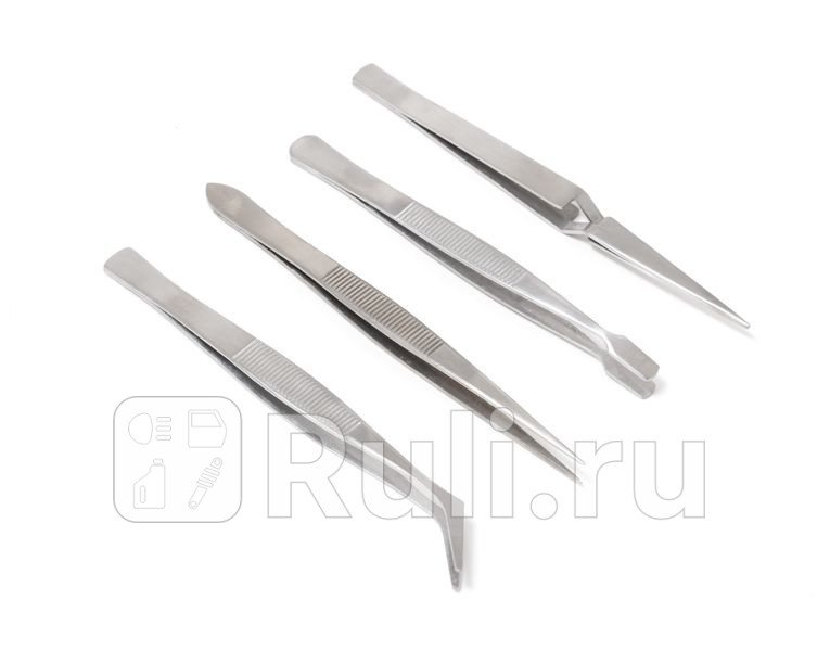 Набор пинцетов 4прl-120мм прямой сжим разжим плоский угловой Forsage F-69414 0₽