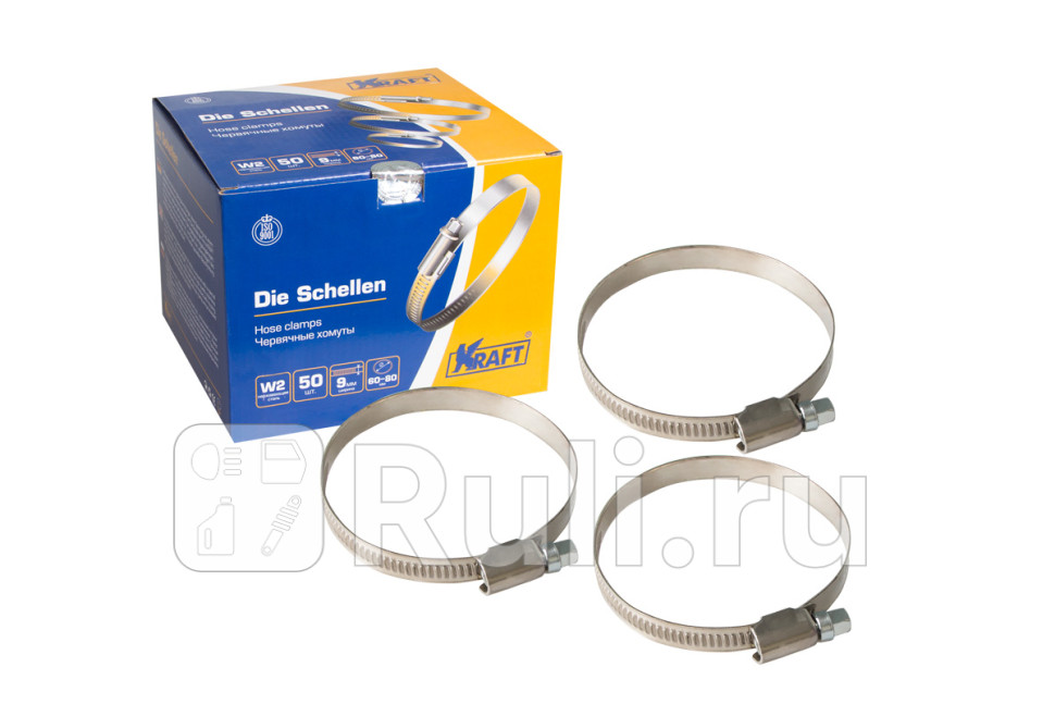 Хомут нержавсталь 60 х 80 мм Kraft KRAFT KT 880410 120₽