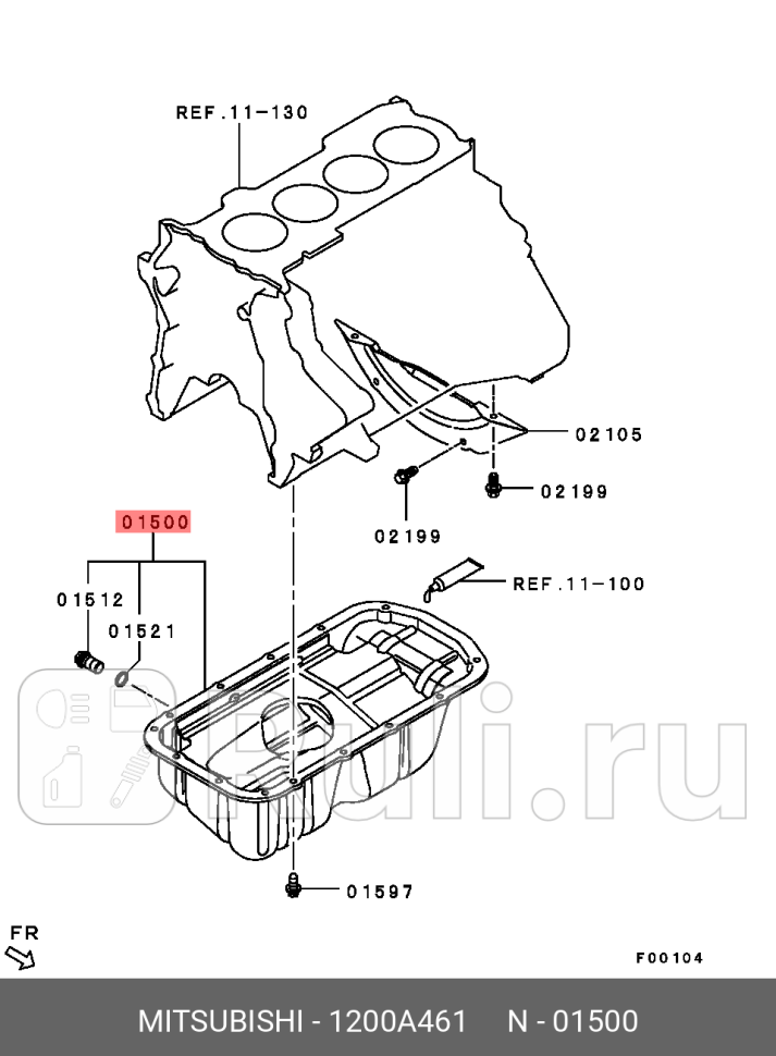 Поддон масляный asx MITSUBISHI 1200A461 15210₽