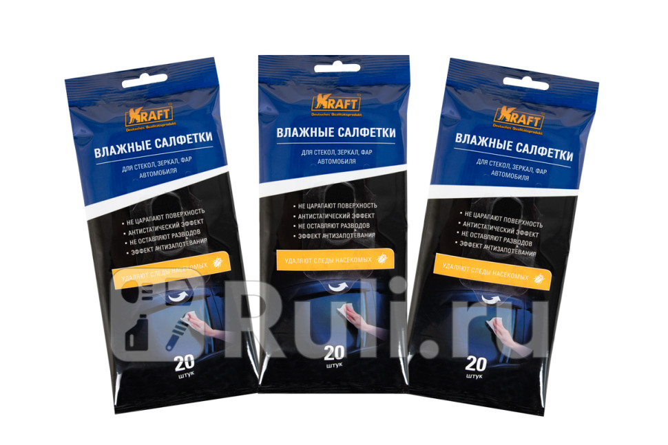 Влажные салфетки для стеклянных поверхностей 60 шт 320 штупак KRAFT KT 834014 240₽