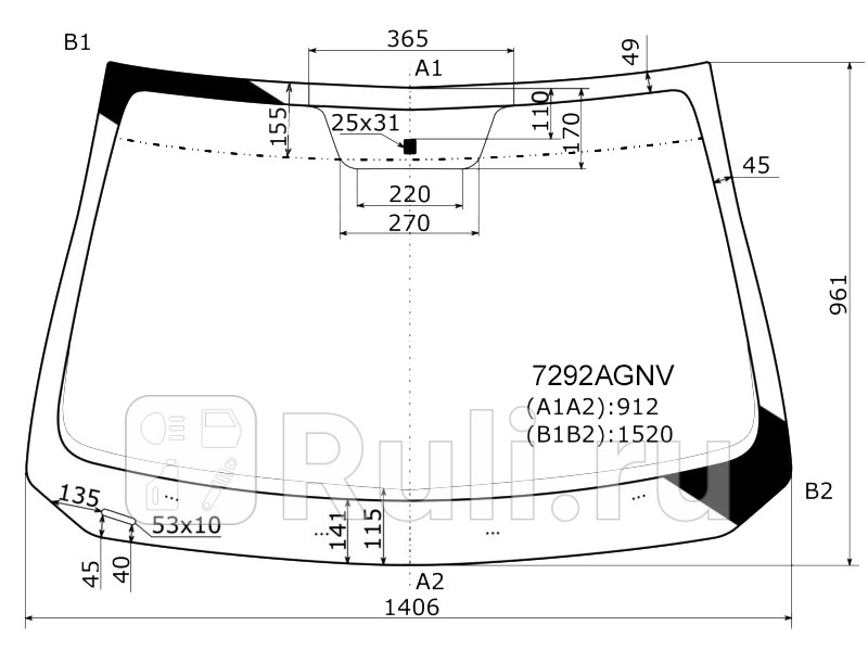 Лобовое стекло для 2013-2018 FUYAO 7292AGNV 6970₽