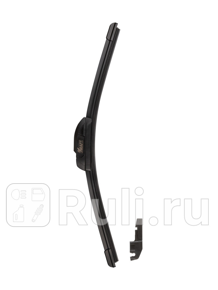 Щетка стеклоочистителя бескаркасная 400 мм KRAFT Teflon 2 адаптера KRAFT KT 830813 600₽