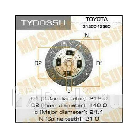 Диск сцепления Masuma TYD035 MASUMA TYD035 3310₽