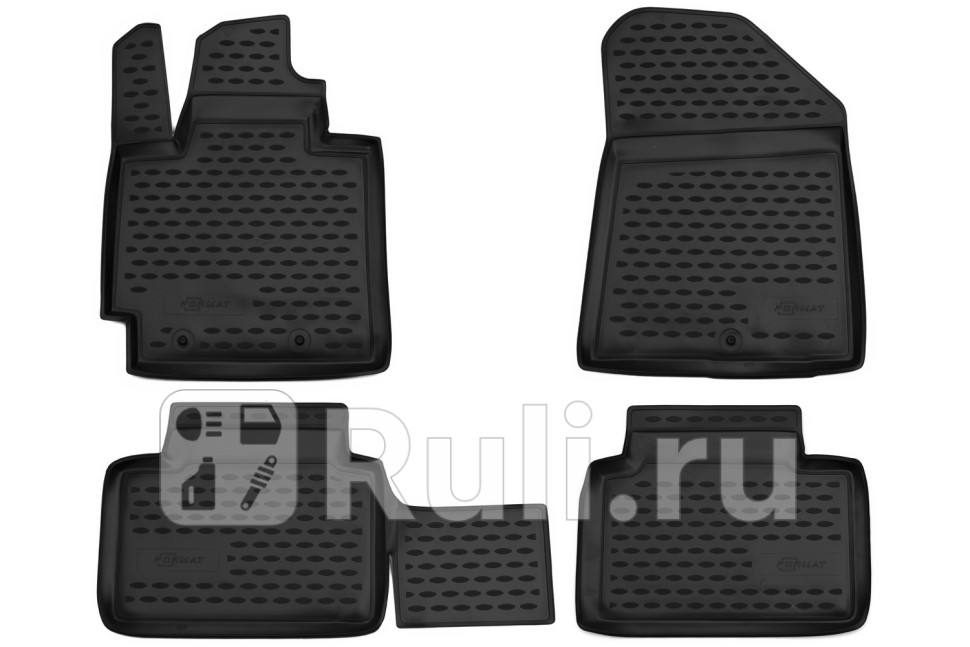 Коврики в салон 4 шт для Kia Soul 2 2013-2019 FORMAT FORMAT2549210 1100₽