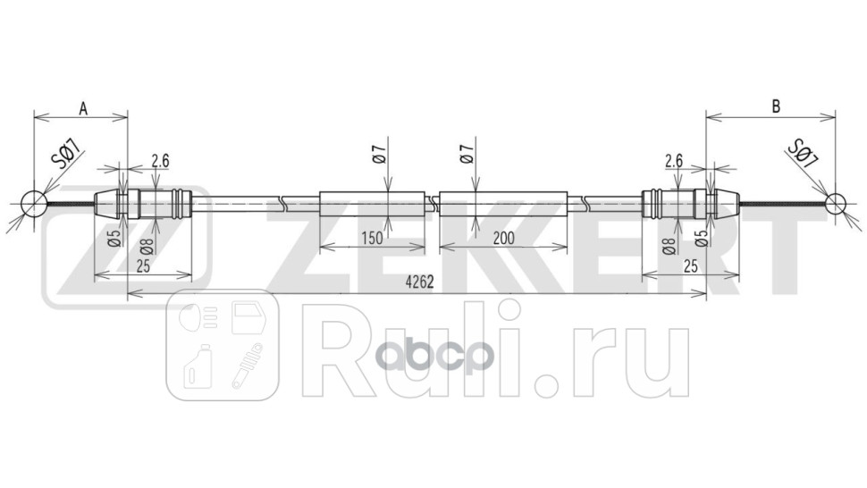 Трос багажника Toyota Camry V40 06- Zekkert bz-1902 1260₽