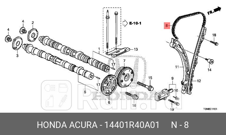 Цепь грм HONDA 14401R40A01 8400₽