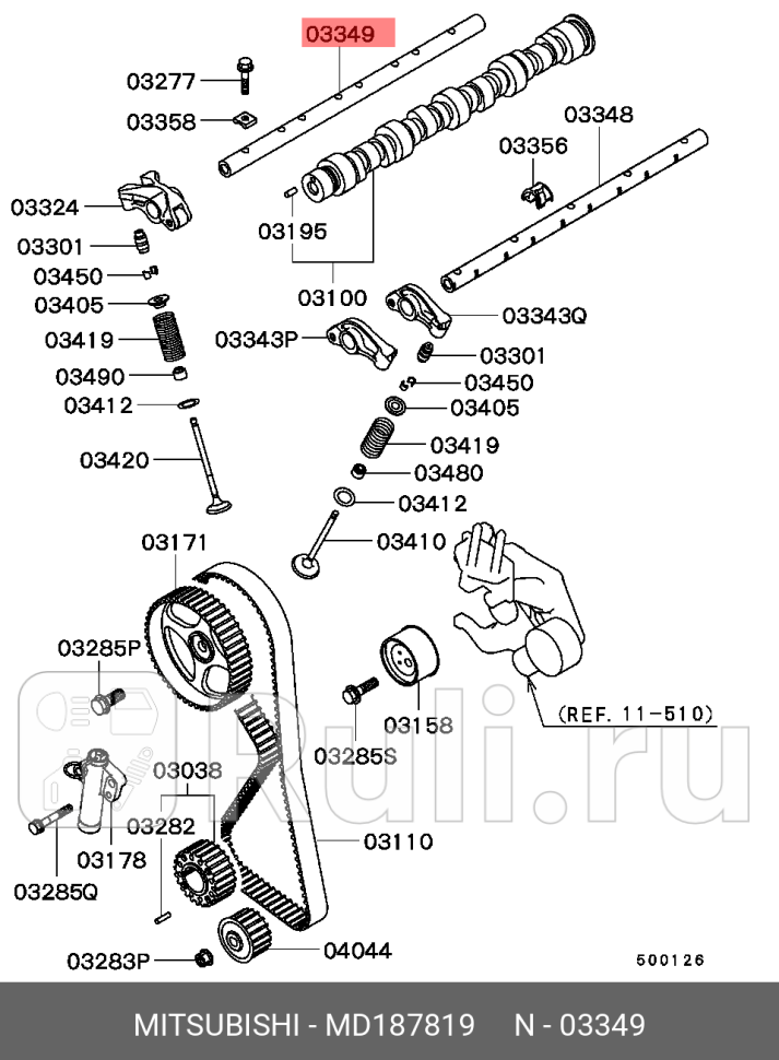 Вал приводной org MITSUBISHI MD187819 8600₽