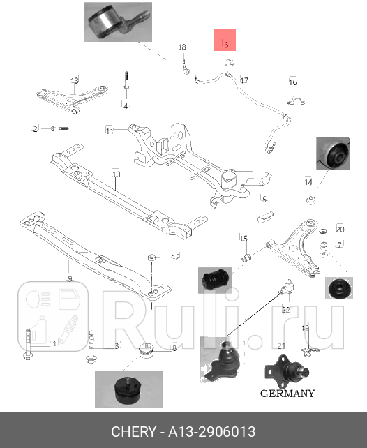 Втулка стабилизатора bonus a13-2906013 CHERY A13-2906013 50₽
