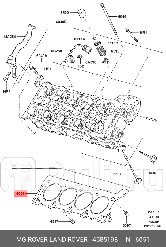 прокладка ГБЦ правая Land Rover DiscoveryRange RoverRange Rover Sport 44 02-09 LAND ROVER 4585198 13140₽