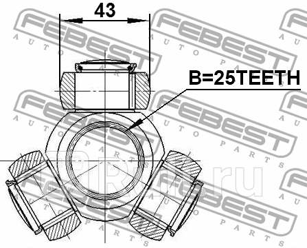 Трипоид 25x43MB W169 03 FEBEST 1616-169 3870₽
