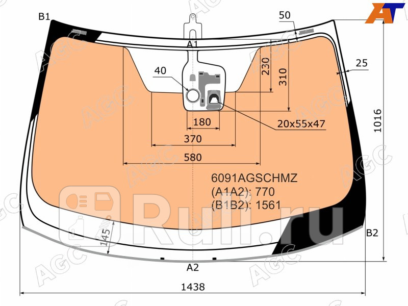 Лобовое стекло для Nissan X-Trail T32 2013-2016 AGC 6091AGSCHMZ 26670₽